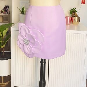 Lavender Floral Accent Skirt